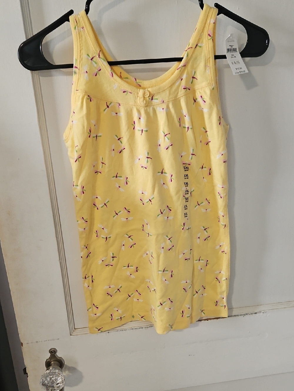 NWT Girls Yellow Floral Print Tank Top